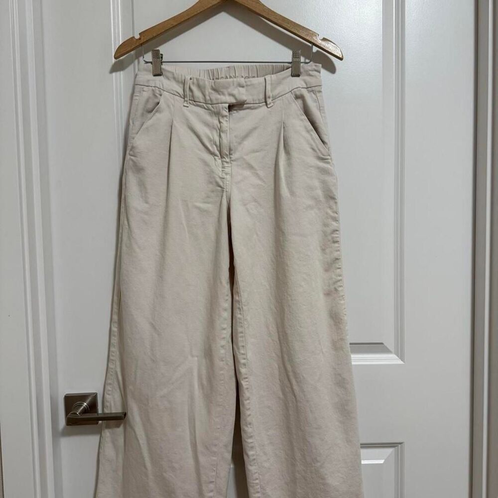 American-eagle Women's Cream and Tan Trousers